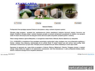 Zrzut ekranu strony www.avangarda.krakow.pl