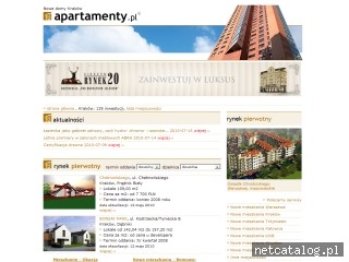 Zrzut ekranu strony www.nowedomykrakow.apartamenty.pl