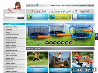 Zrzut ekranu strony www.trampolinyogrodowe.pl