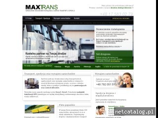 Zrzut ekranu strony www.maxtrans.com.pl