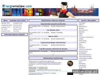 Zrzut ekranu strony www.targiwroclaw.com