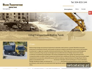 Zrzut ekranu strony www.transportkruszyw-wroclaw.com.pl