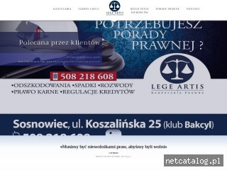 Zrzut ekranu strony www.sosnowiecprawnik.pl