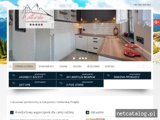 Zrzut ekranu strony www.kotlarskiapartamenty.pl