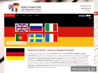 Zrzut ekranu strony biurotlumaczen.olsztyn.pl