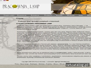 Zrzut ekranu strony pracownialamp.pl
