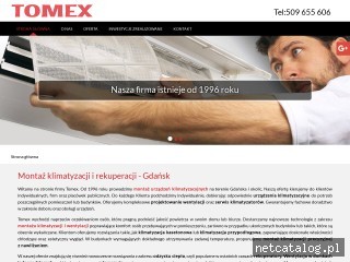 Zrzut ekranu strony www.tomex-klimatyzacja.pl