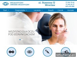 Zrzut ekranu strony www.okulisci.wroclaw.pl