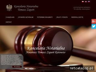 Zrzut ekranu strony www.katowicenotariusz-zapart.pl