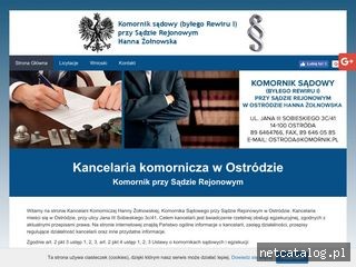 Zrzut ekranu strony komorniksadowyostroda.pl