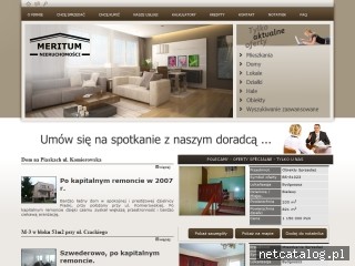 Zrzut ekranu strony www.meritum.nieruchomosci.pl