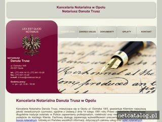 Zrzut ekranu strony www.danutatrusz.notariusz.pl