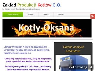 Zrzut ekranu strony www.kotly-oksana.pl