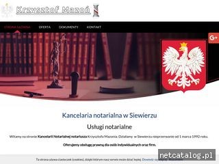 Zrzut ekranu strony notariuszmazon.pl