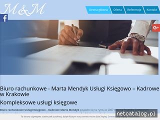 Zrzut ekranu strony ksiegowosc.mendyk.com.pl