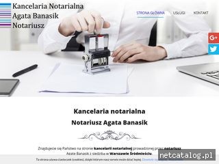 Zrzut ekranu strony notariuszagatabanasik.pl
