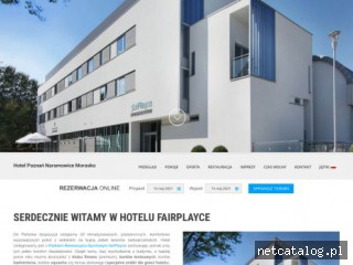 Zrzut ekranu strony www.hotelfairplayce.pl