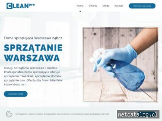 Zrzut ekranu strony sprzataniewarszawa.eu