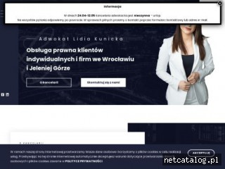 Zrzut ekranu strony adwokat-kunicka.pl