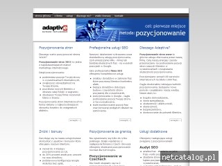 Zrzut ekranu strony www.adaptive.pl